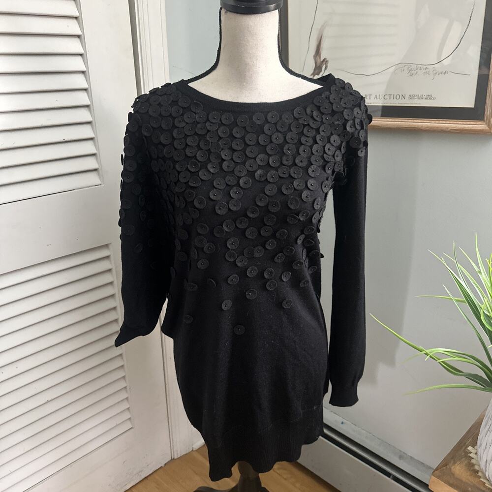 Love Moschino Sweater Dress 4 Black Asymmetric Textured Wool Blend Avant Garde